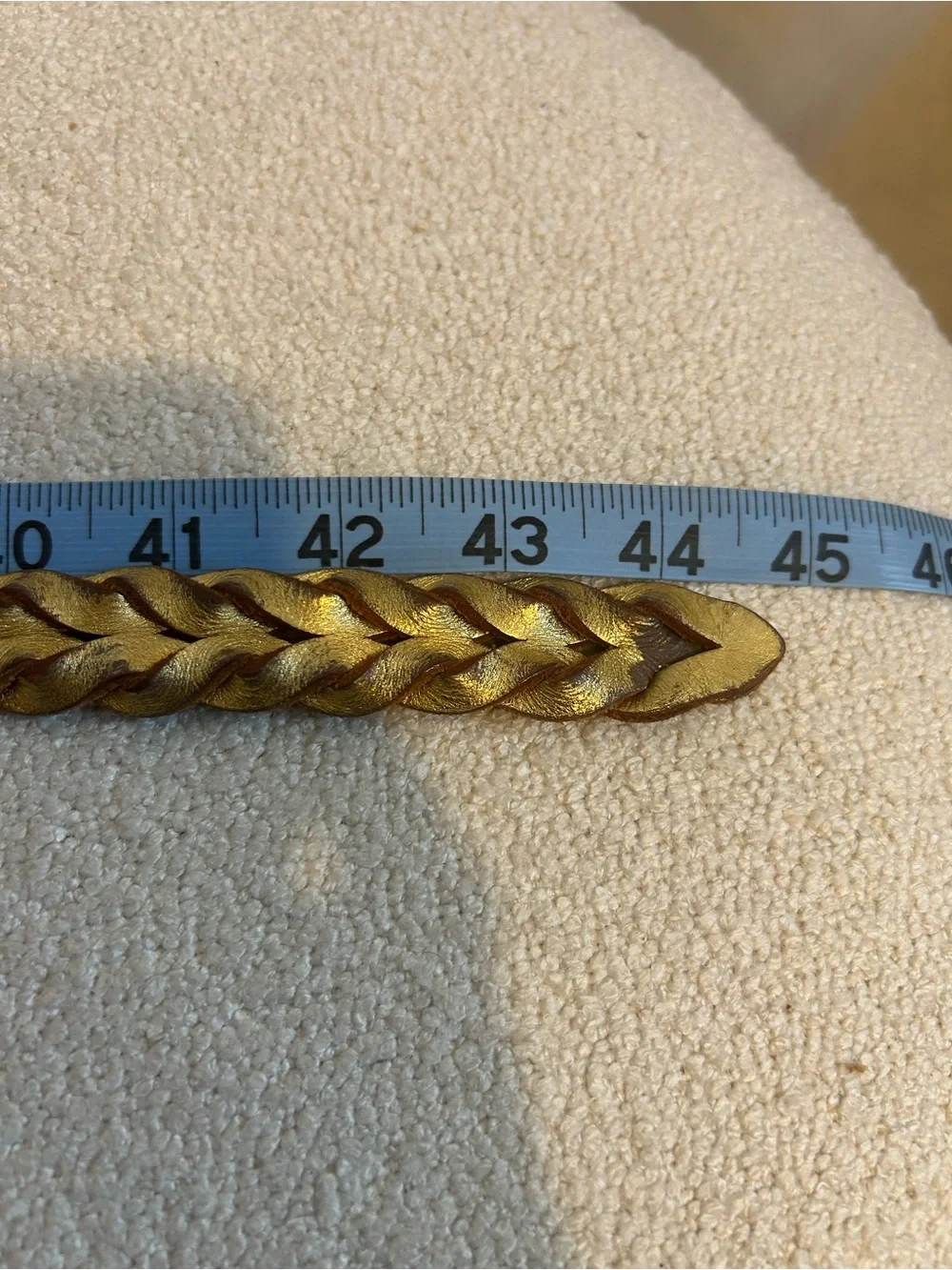J.Crew Braided Gold Leather Belt - Metallic, M/L